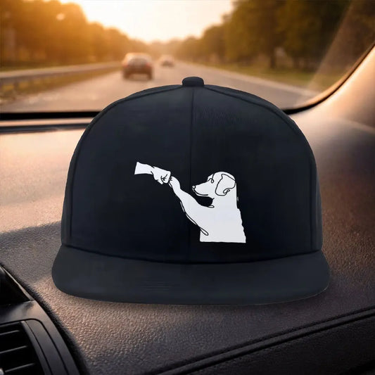 Human Dog Handshake Stick Figure Snapback Cap Hat