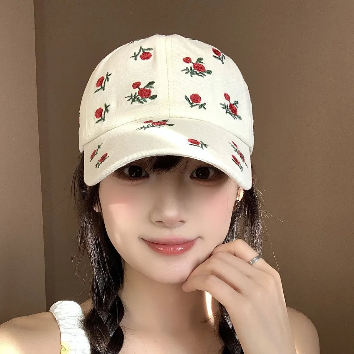 Cute Hats Japanese Sweet Style Retro Embroidered Baseball Cap