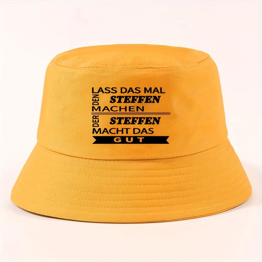 Steffen Text Reversible Bucket Hat