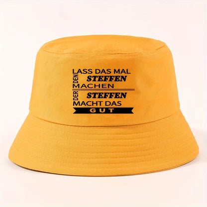 Steffen Text Reversible Bucket Hat