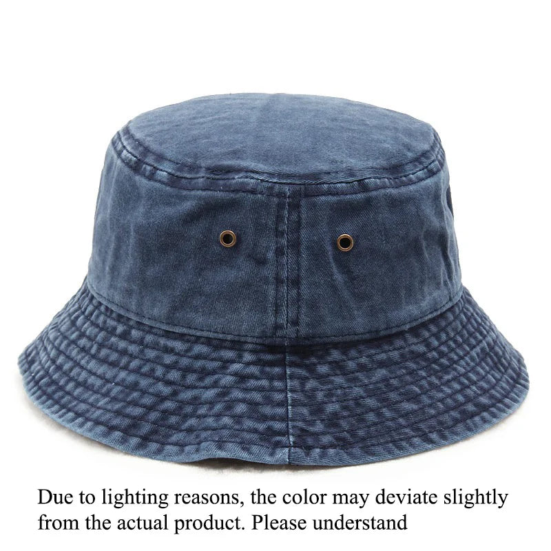 1pc Letter Design Print Washed Bucket Hat