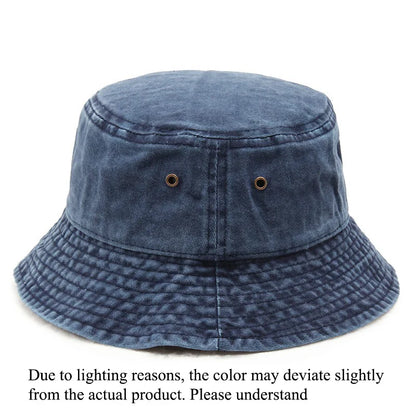 1pc Letter Design Print Washed Bucket Hat