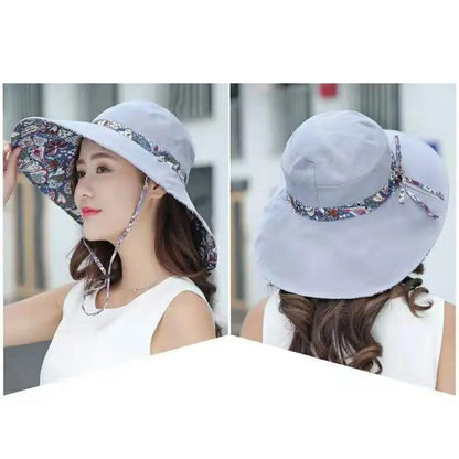 Reversible Foldable Wide Brim UV Protection Bucket Hat