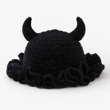 Couple Handmade Ruffle Lace Knitted Bucket Hat