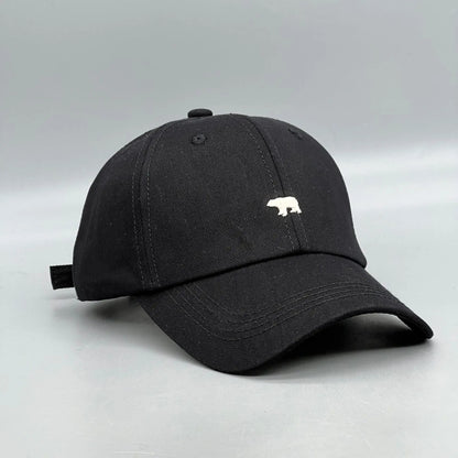 Summer Versatile Polar Bear Embroidered Baseball Cap With Large Brim For A Small Face, Unisex Duckbill Cap For Both Men And Women Size 55-60cm