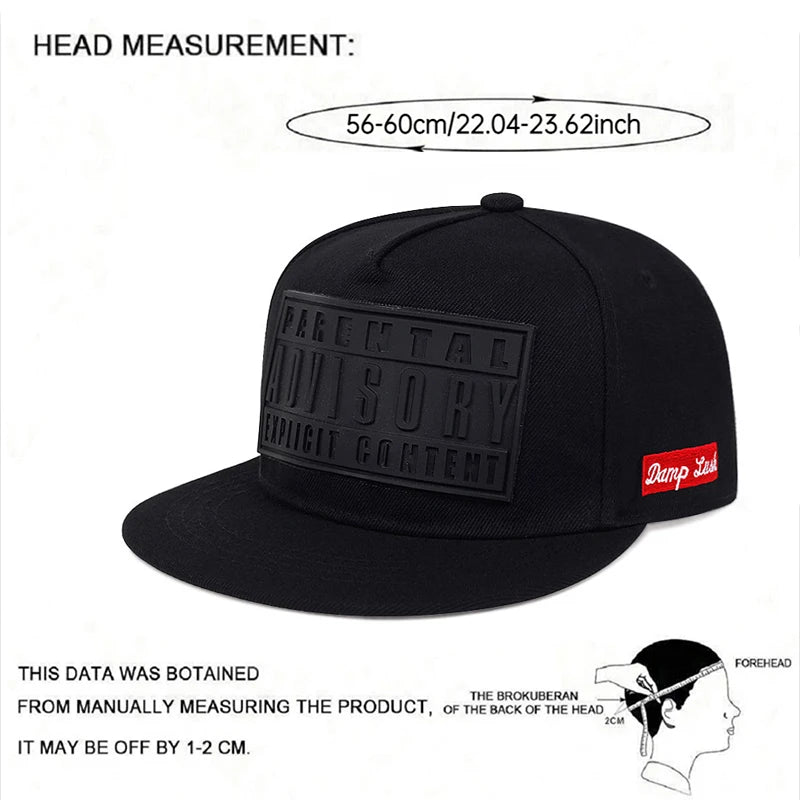 ADVISORY Alphabet Label Flat Brim Unisex Snapback Cap