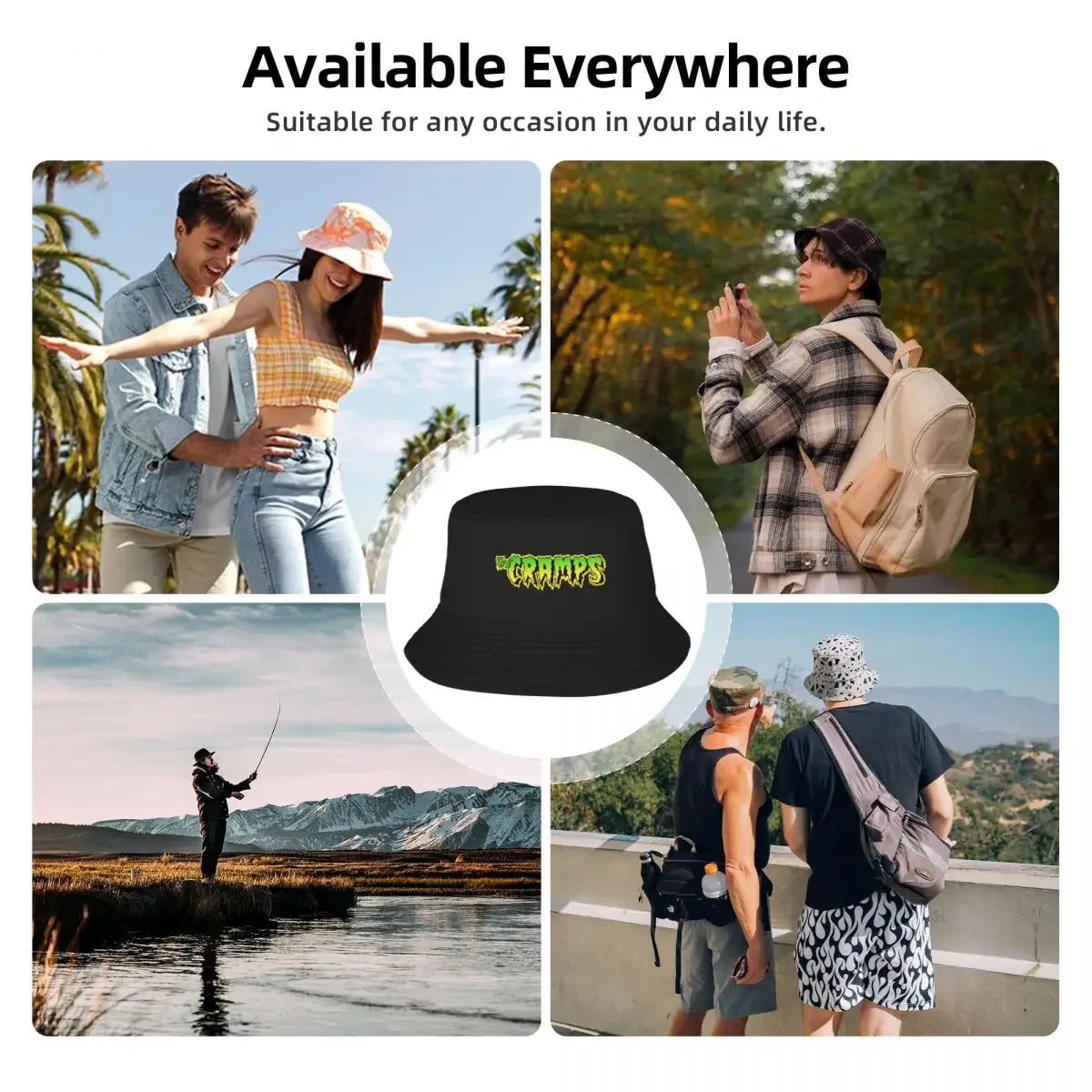 The Cramps Punk Rock Reversible Summer Bucket Hat