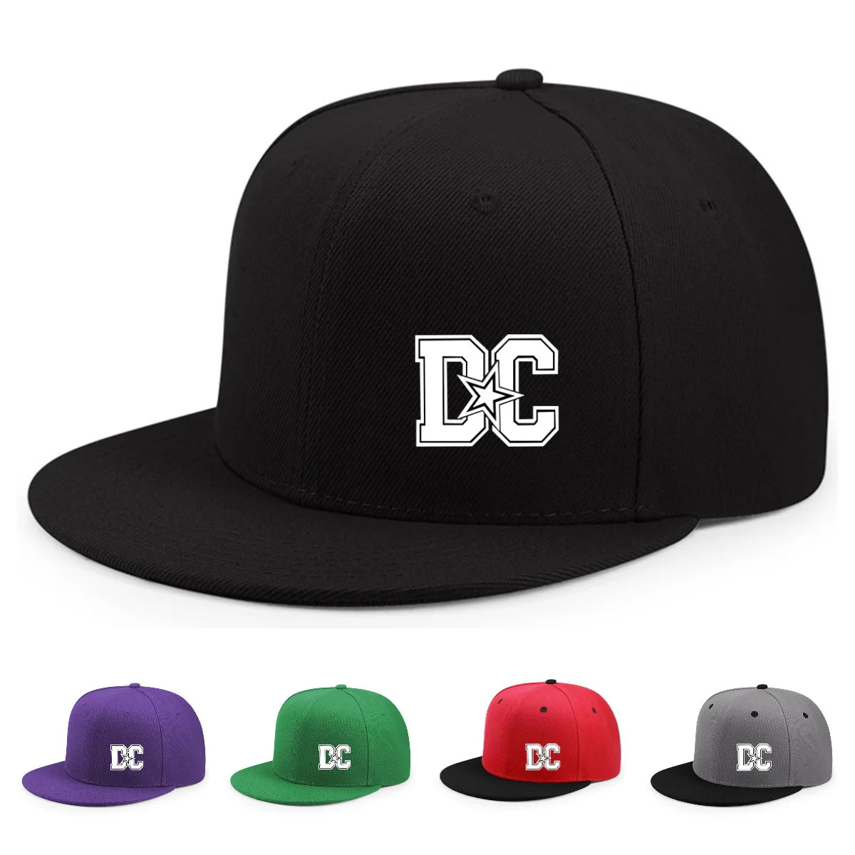 Letter Print Streetwear Adjustable Hip-Hop Snapback Cap