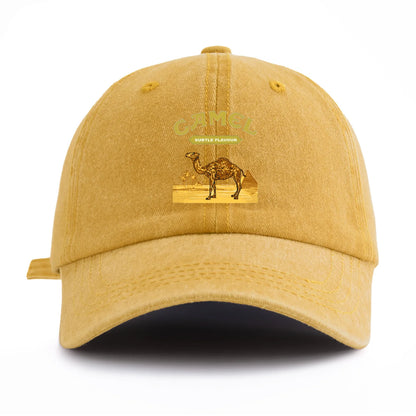 Camel Print Washed Vintage Baseball Cap