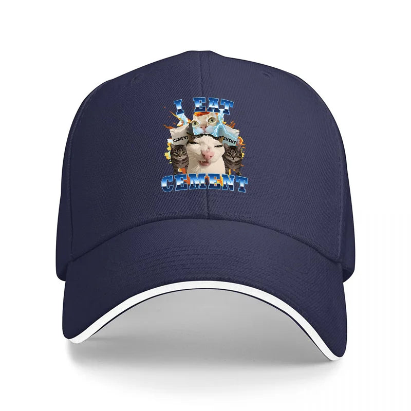 I Eat Cement Cat Baseball Cap