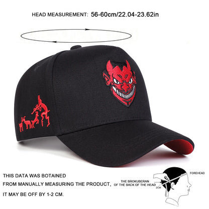 Devil Embroidery Outdoor Baseball Cap