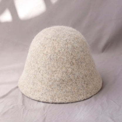 Vintage Wool Bucket Hat Women Fashion Fisherman Cap