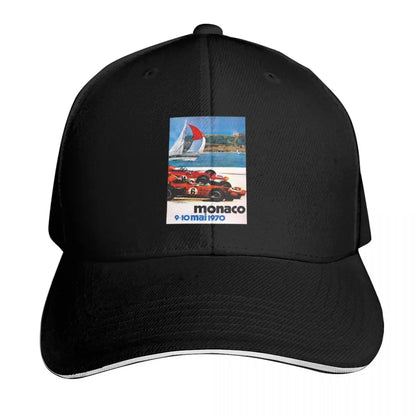 Monaco 1970 Vintage Auto Racing Baseball Cap