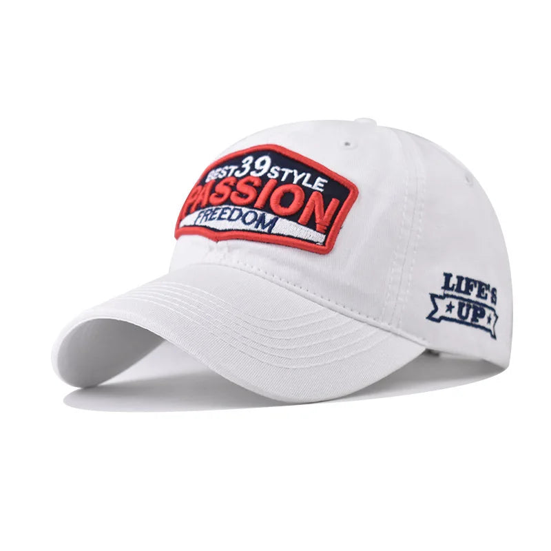 Unisex Cotton Washed Baseball Cap Men Letter Embroid Vintage