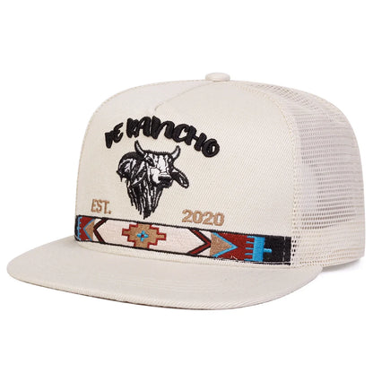 Bullhead Letter Embroidered Mesh Snapback Cap