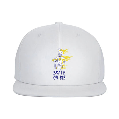 Skate Or Die Skeleton Skateboarder Snapback Cap