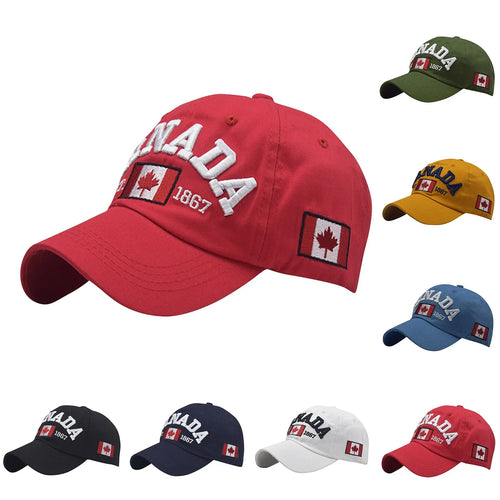 Fashion Canada Baseball Cap Embroidered Maple Leaf Golf Hat Adjustable