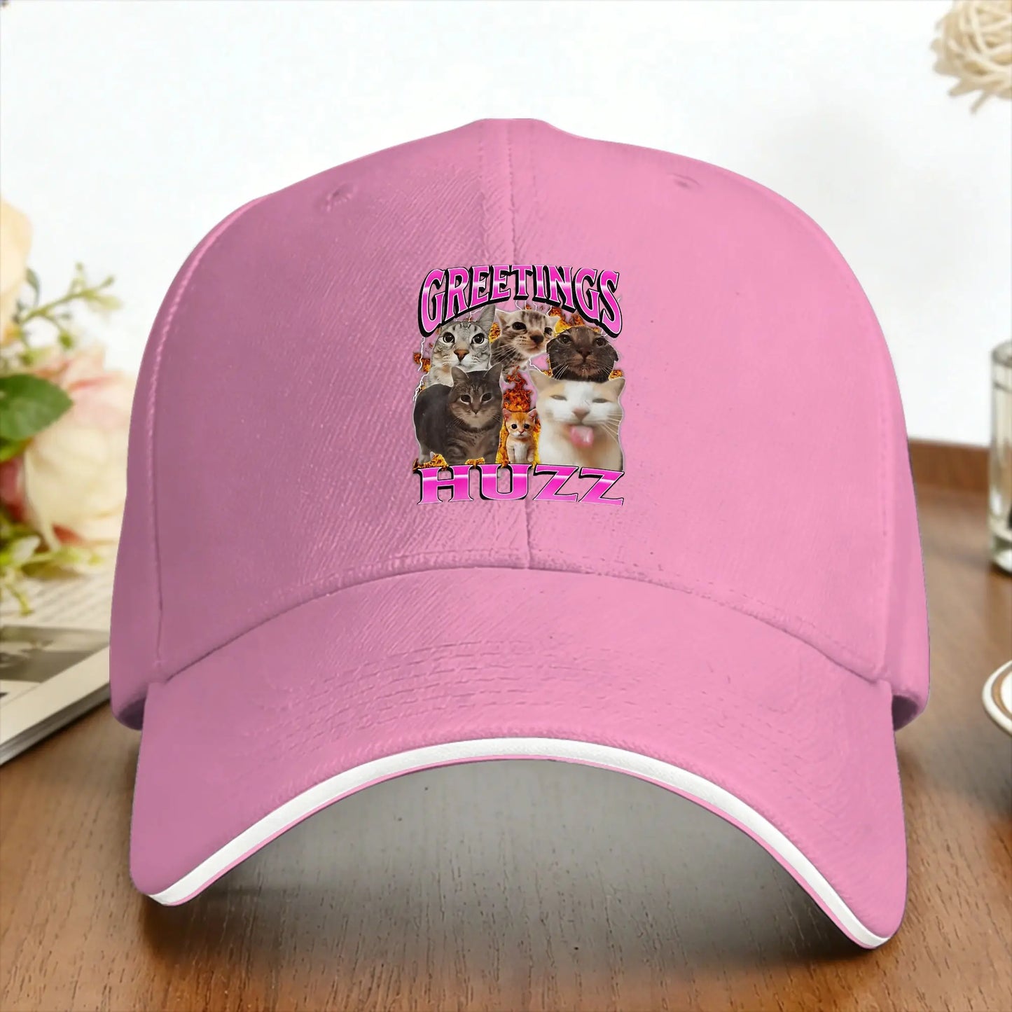 Greetings Huzz Funny Cat Meme Baseball Cap