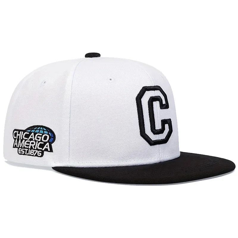 Unisex C Letter Embroidered Snapback Cap