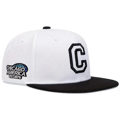 Unisex C Letter Embroidered Snapback Cap
