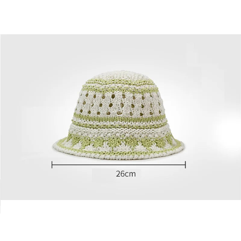 Color Blocked Woven Fisherman Bucket Hat
