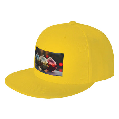 Christmas Holiday Decorative Balls Flat Brim Snapback Cap
