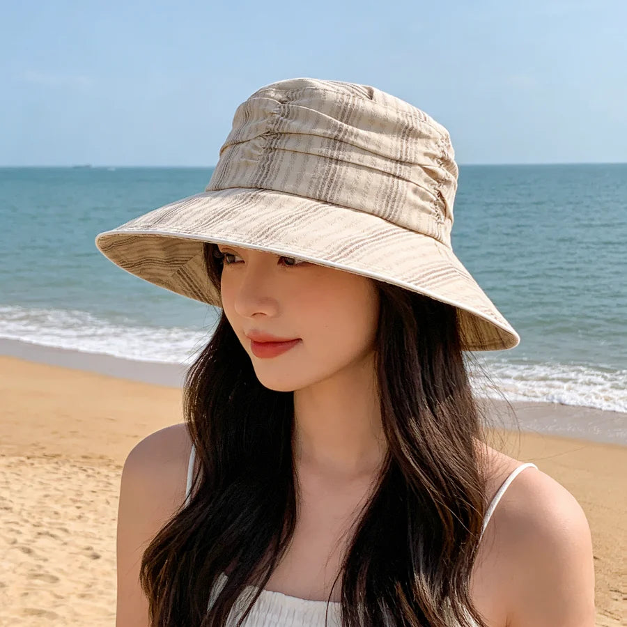 Japanese Style Textured Pleated Fisherman's Hat