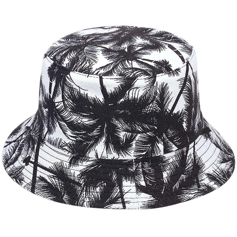 Fisherman Hat Trendy Printed Coconut Tree Bucket Hat