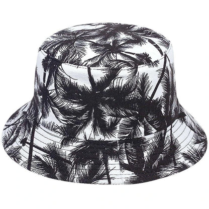 Fisherman Hat Trendy Printed Coconut Tree Bucket Hat