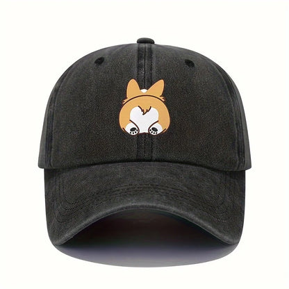 Retro Dog Print Travel Baseball Cap