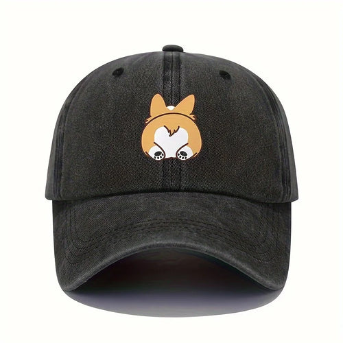Retro Dog Print Travel Baseball Cap