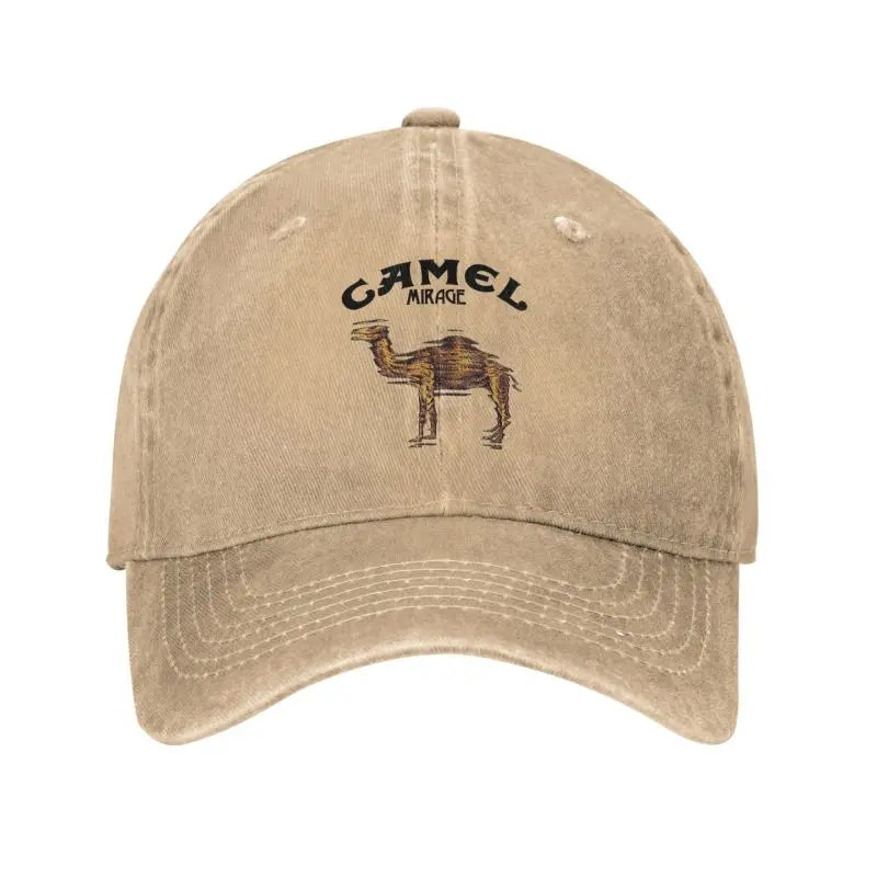 Camel Mirage Band Men Women Baseball Caps Distressed Washed Caps Hat Vintage Outdoor All Seasons Travel Adjustable Fit Sun Cap