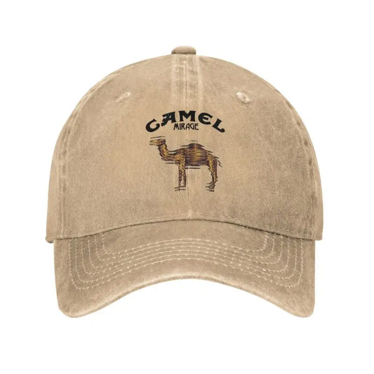 Camel Mirage Band Men Women Baseball Caps Distressed Washed Caps Hat Vintage Outdoor All Seasons Travel Adjustable Fit Sun Cap