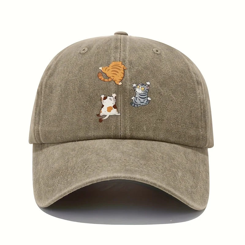 Cute Three Cats Travel Baseball Cap