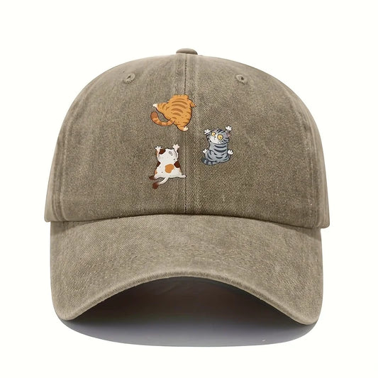 Cute Three Cats Travel Baseball Cap