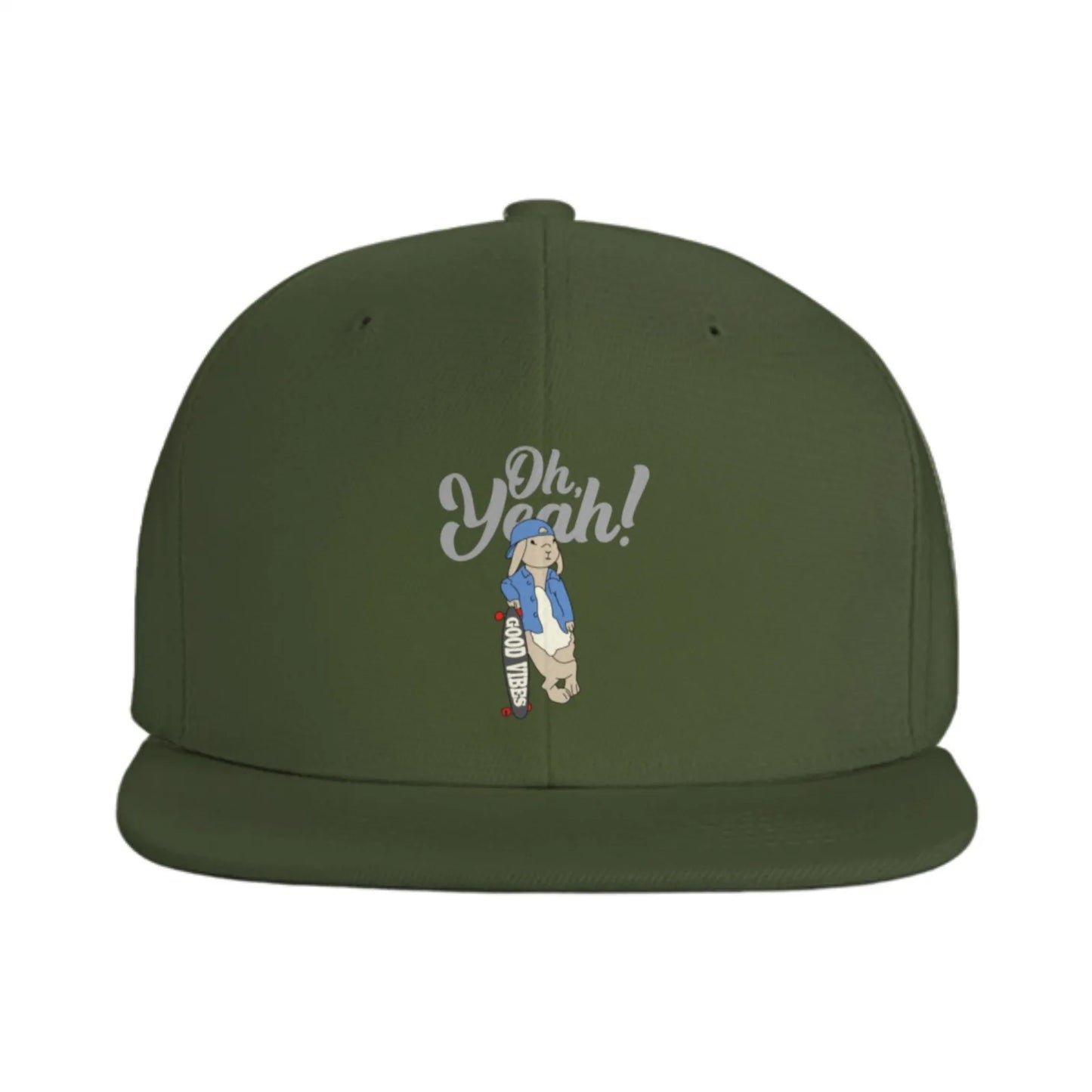 Oh Yeah Skater Rabbit Graphic Snapback Cap