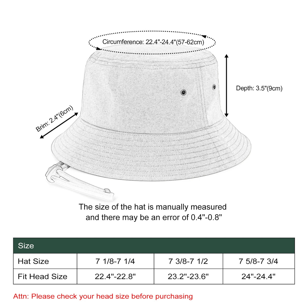 Men Cotton Bucket Hats
