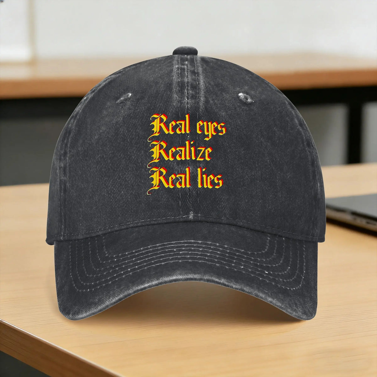 Real Eyes Realize Real Lies Washed Baseball Cap