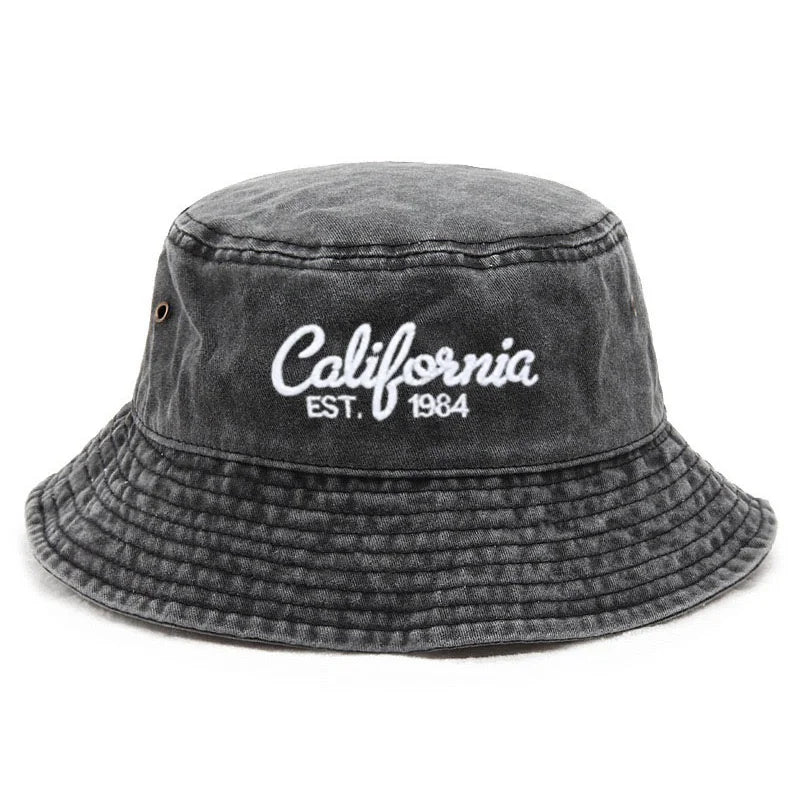 Washed Cotton Bucket Hat For Men Women Vintage