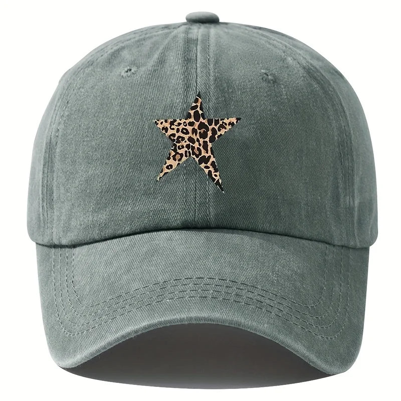 Retro Leopard Star Print Baseball Cap