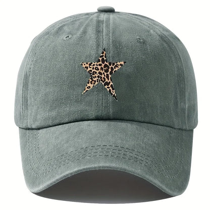 Retro Leopard Star Print Baseball Cap