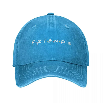 Vintage Friends Distressed Denim Baseball Cap Hat