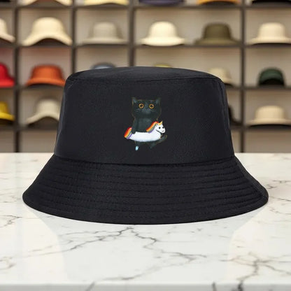 Kitty Beach Print Bucket Hat