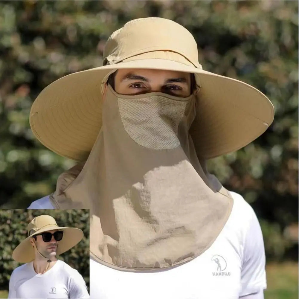 Quick-Dry Wide Brim Bucket Hat With Removable Flap