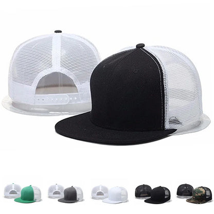 Rivet Embellished Hip-Hop Mesh Visor Snapback Cap