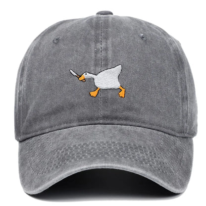 White Goose Embroidered Adjustable Snapback Baseball Cap