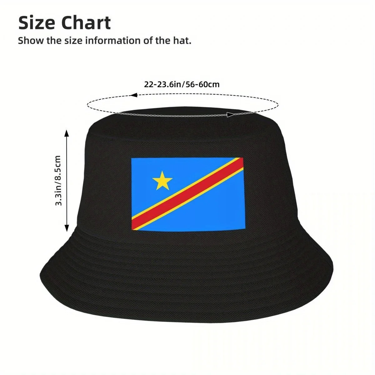 Custom Republic Of The Congo Flag Bucket Hat