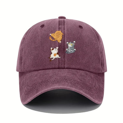 Cute Three Cats Travel Baseball Cap