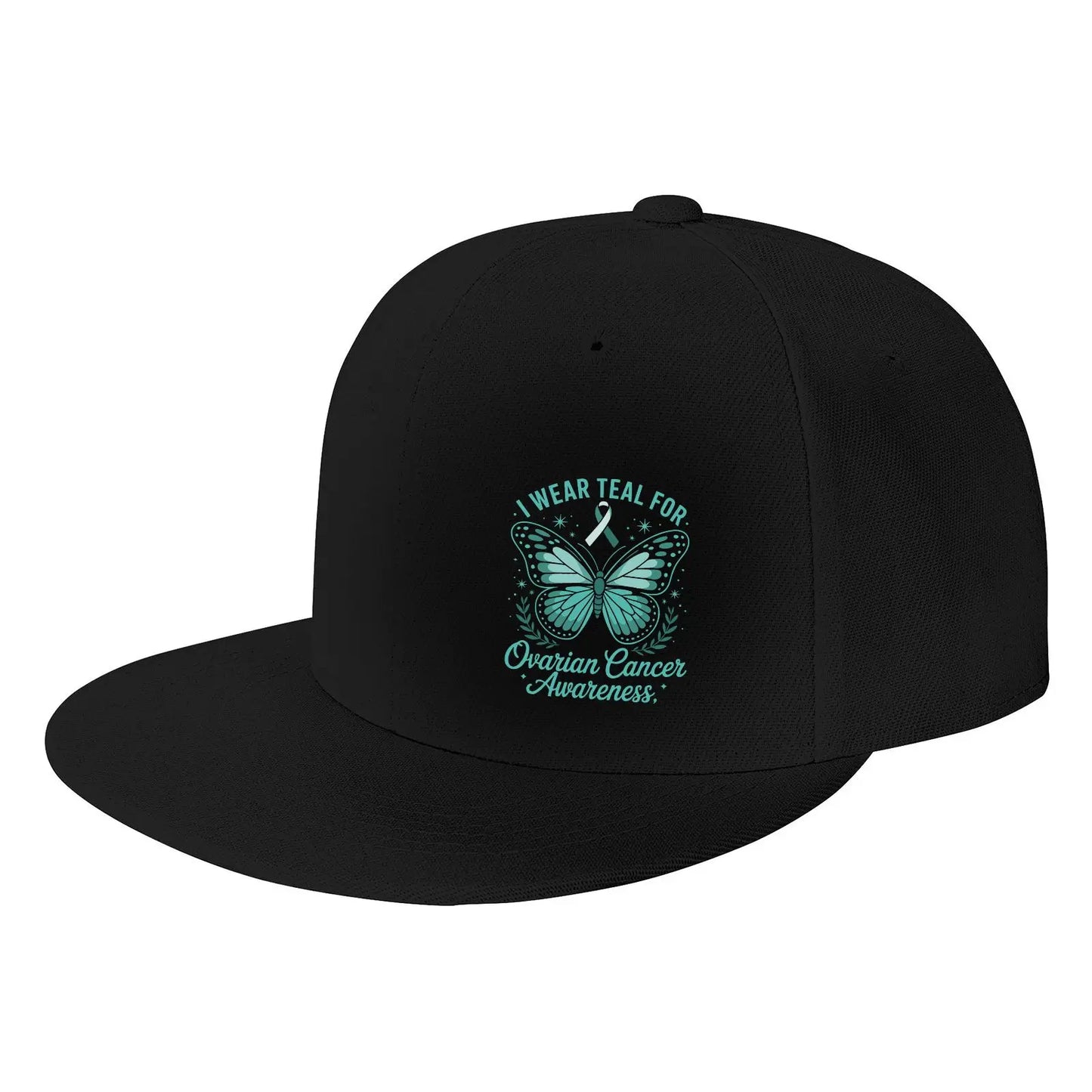 Ovarian Cancer Ribbon Snapback Cap Hat