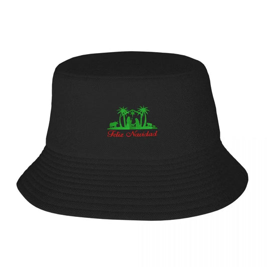 Merry Christmas Birth Glitter Festive Bucket Hat